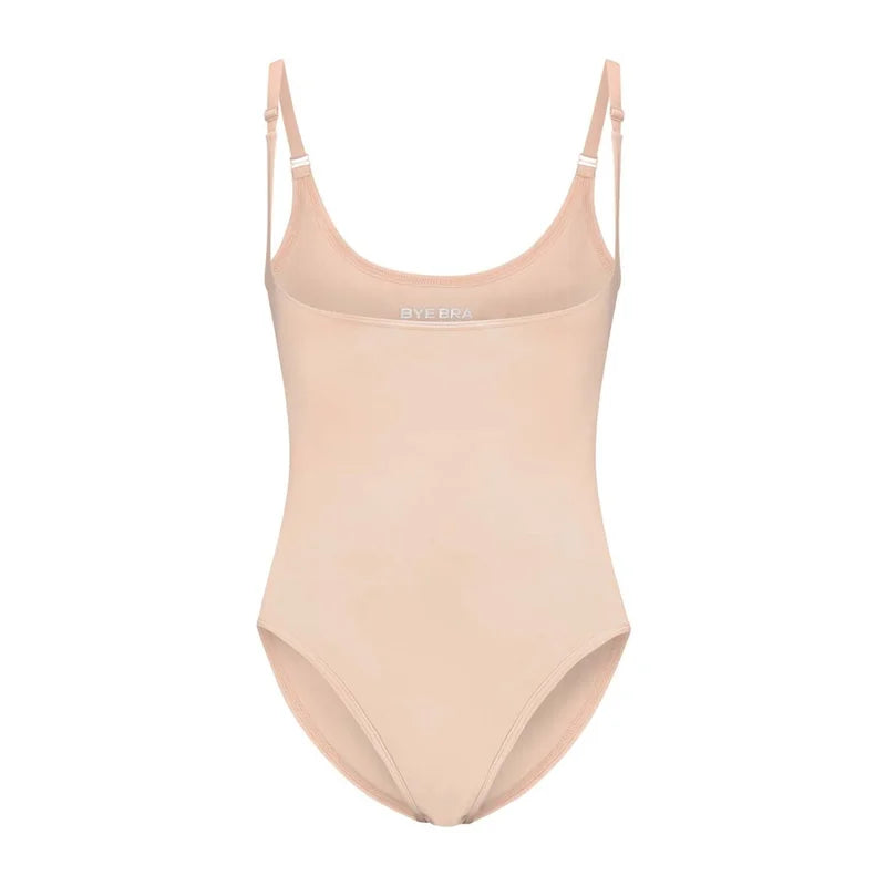 ByeBra - Seameless Shapewear (Strong Support) Soft Touch Bodysuit Open Bust Beige