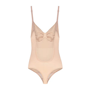 ByeBra - Seameless Shapewear (Strong Support) Soft Touch Bodysuit Ultra Low Back Beige