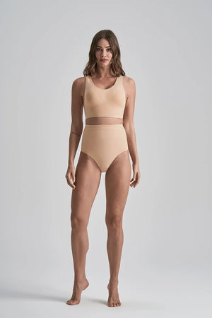 ByeBra - Seameless Shapewear (Strong Support) Soft Touch Mid Waist Brief Beige