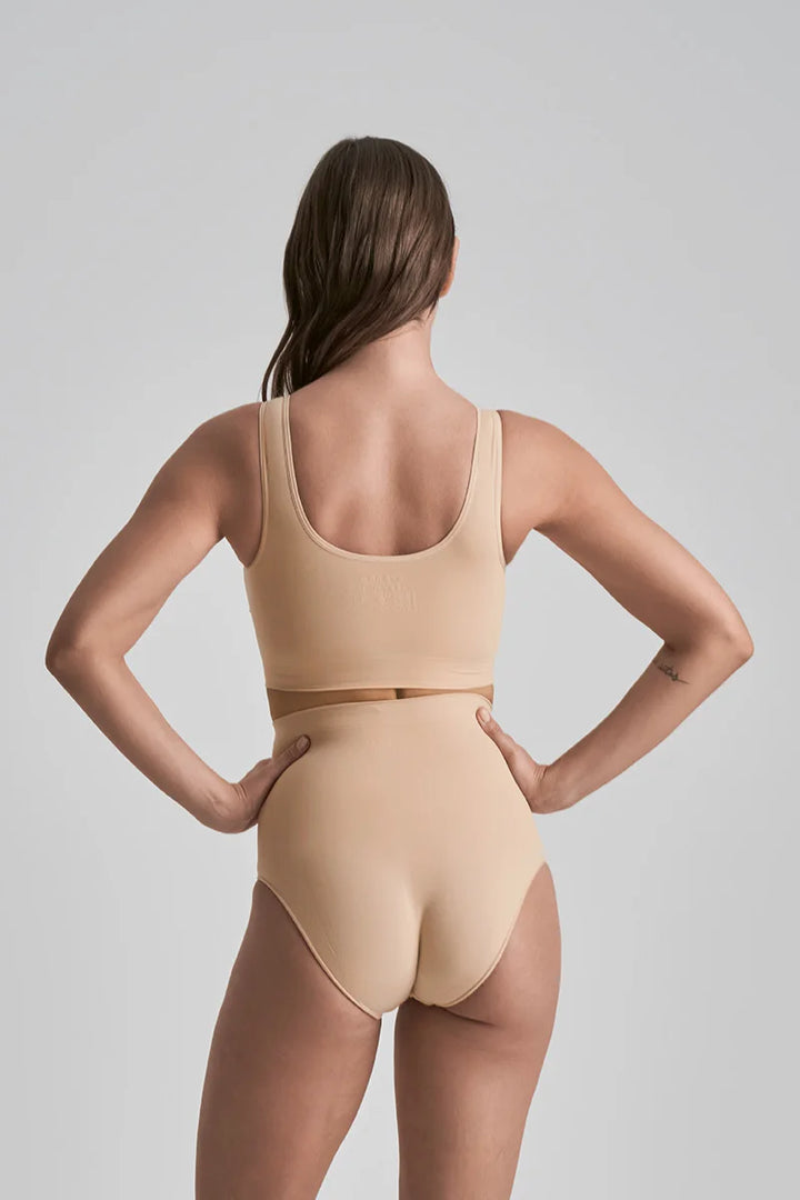 ByeBra - Seameless Shapewear (Strong Support) Soft Touch Mid Waist Brief Beige
