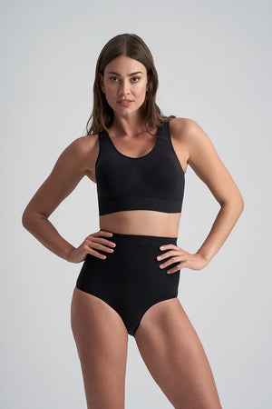 ByeBra - Seameless Shapewear (Strong Support) Soft Touch Mid Waist Brief Black