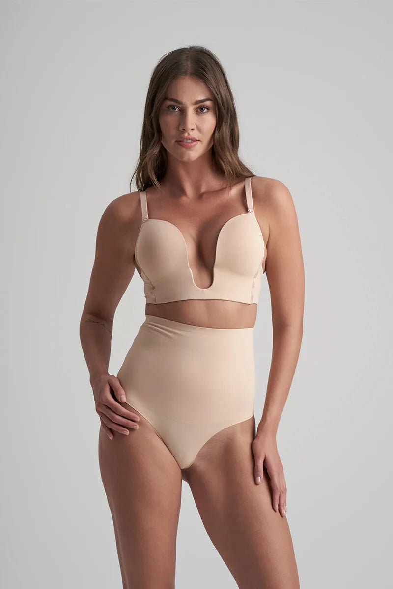 ByeBra - Waist Control Shapewear (Extra Strong Support) Waist Control High Waist Thong Beige