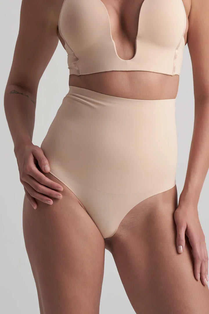 ByeBra - Waist Control Shapewear (Extra Strong Support) Waist Control High Waist Thong Beige