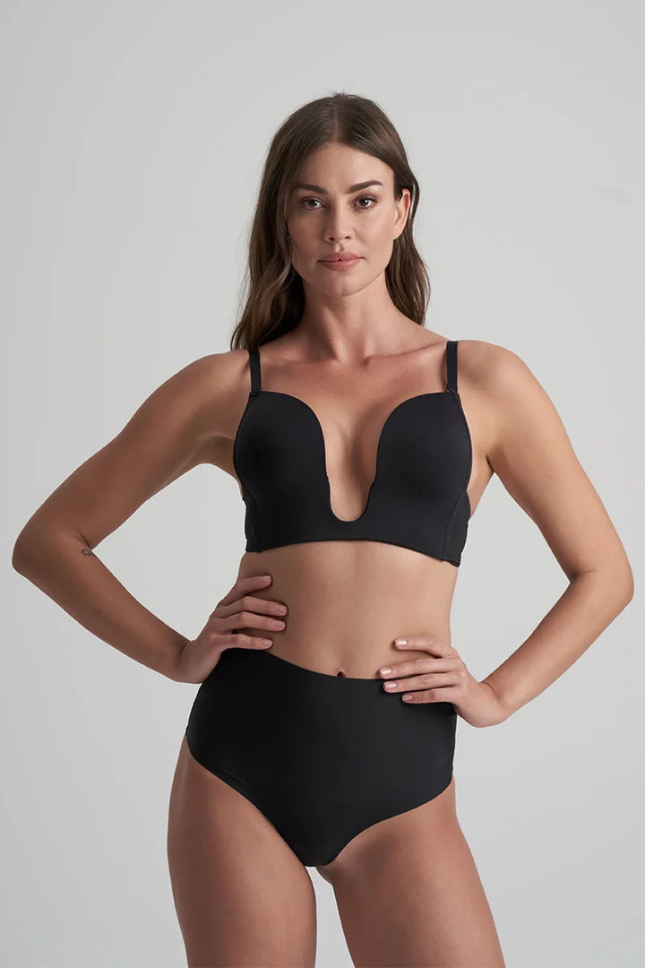 ByeBra - Waist Control Shapewear (Extra Strong Support) Waist Control Mid Waist Thong Black