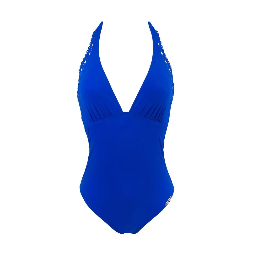 Lise Charmel - Ajourage Couture Plunging Back Swimsuit Etrave Bleu Plunge Swimsuit Lise Charmel Swimwear 