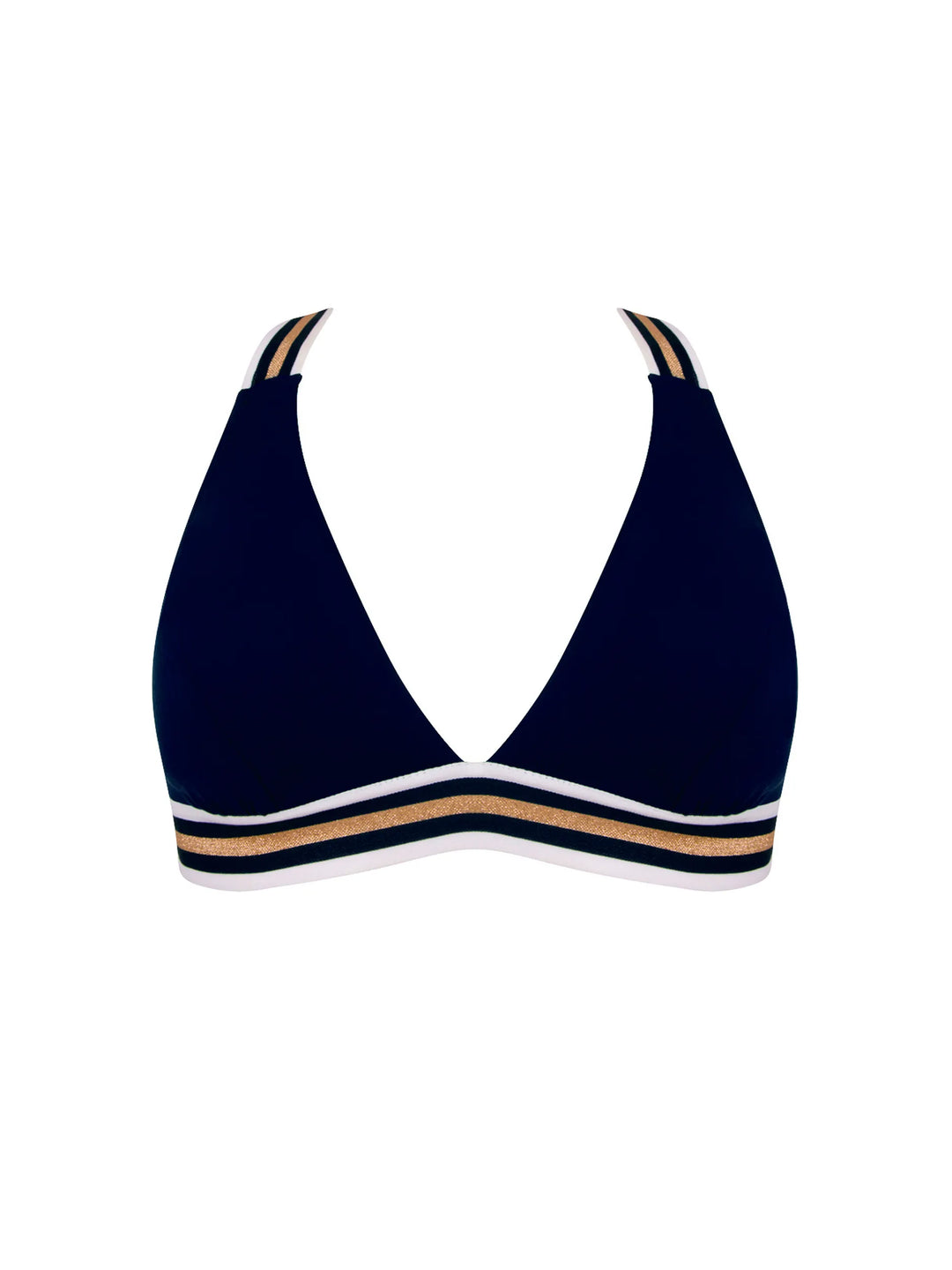 Lise Charmel Swimwear - Energie Nautique N/W Crossed Back Triangle Bikini Top Encre Nautique