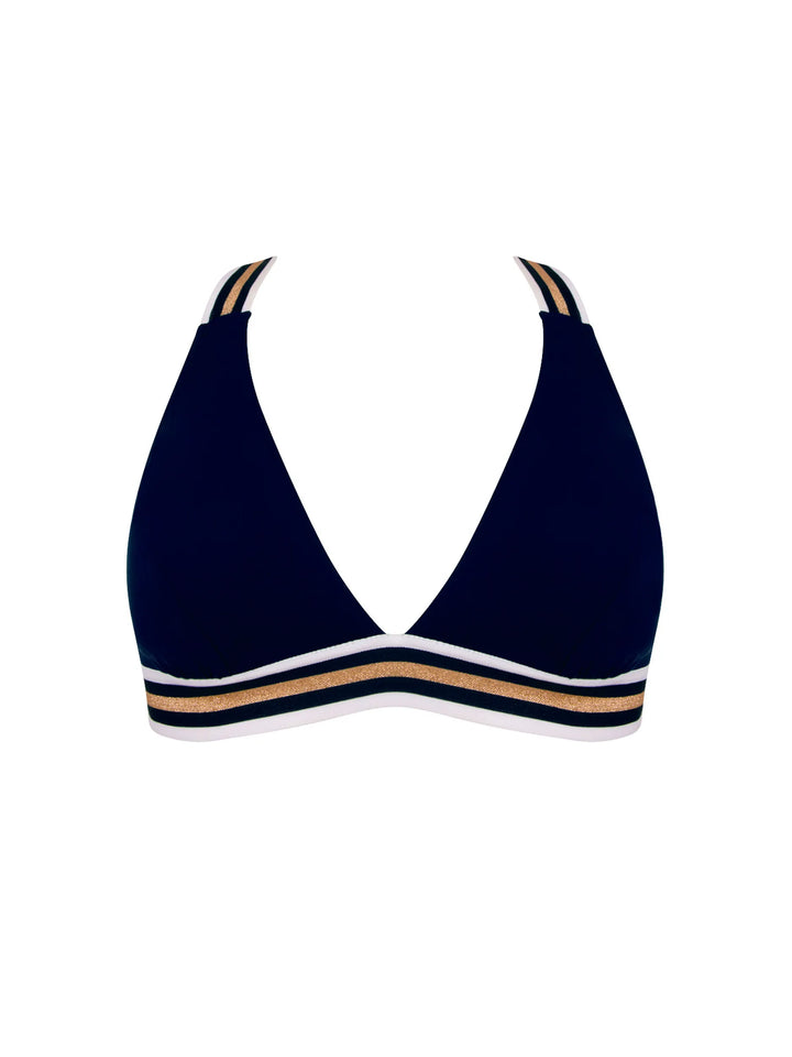 Lise Charmel Swimwear - Energie Nautique N/W Crossed Back Triangle Bikini Top Encre Nautique