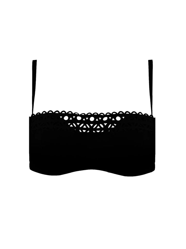 Lise Charmel Bademode – Ajourage Couture gepolsterter trägerloser Bikini Noir