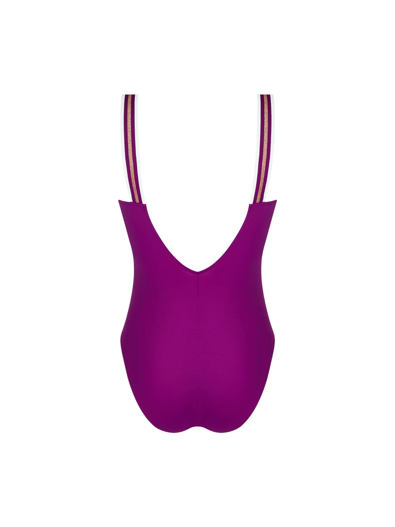 Lise Charmel Swimwear - Energie Nautique Wireless Swimsuit Cassis Gold
