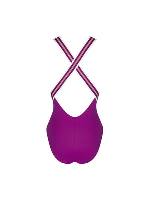 Lise Charmel Swimwear - Energie Nautique Non Wired Crossed Back Swimsuit Cassis Gold