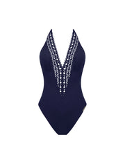 Lise Charmel Swimwear - Ajourage Couture Plunging Back And Front Halter Swimsuit Marina Couture