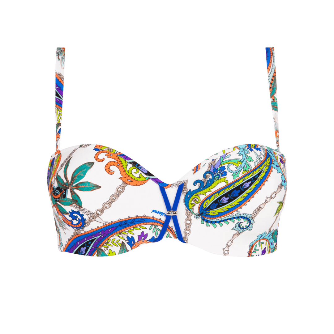 Lise Charmel - Odyssee Cashmer Cropped Bustier Bleu Cashmer Balcony Bikini Lise Charmel Swimwear 