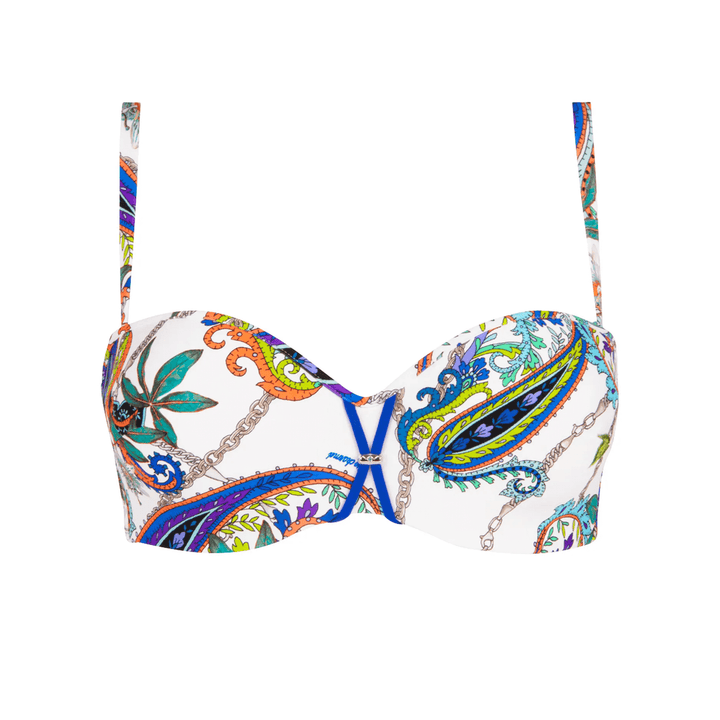 Lise Charmel - Odyssee Cashmer Cropped Bustier Bleu Cashmer Balcony Bikini Lise Charmel Swimwear 