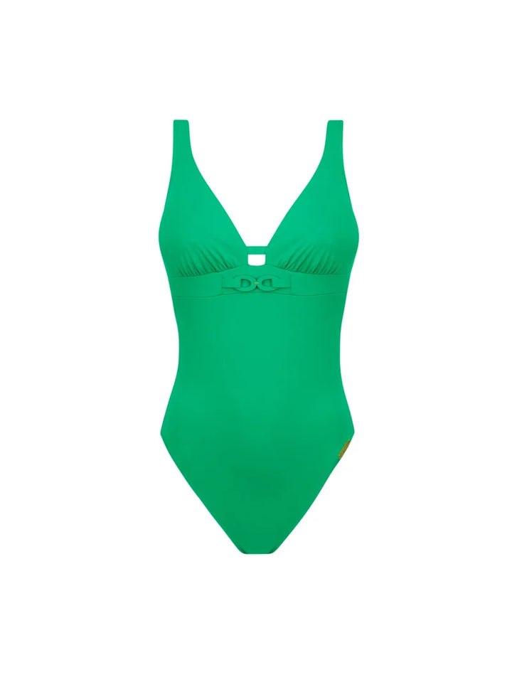Lise Charmel Swimwear - Grace Infinie Wireless Low-Back Swimsuit Emeraude Infini