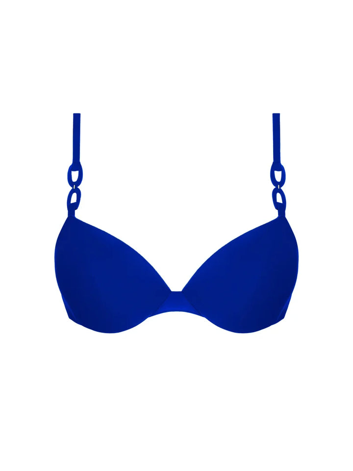 Lise Charmel Swimwear - Grace Infinie Padded Plunge Bikini Top Bleu Infini