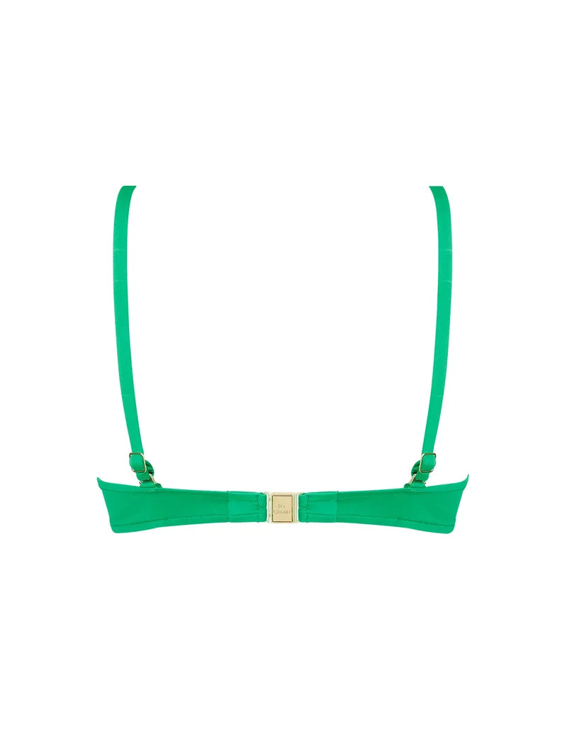 Lise Charmel Swimwear - Grace Infinie Padded Plunge Bikini Top Emeraude Infini
