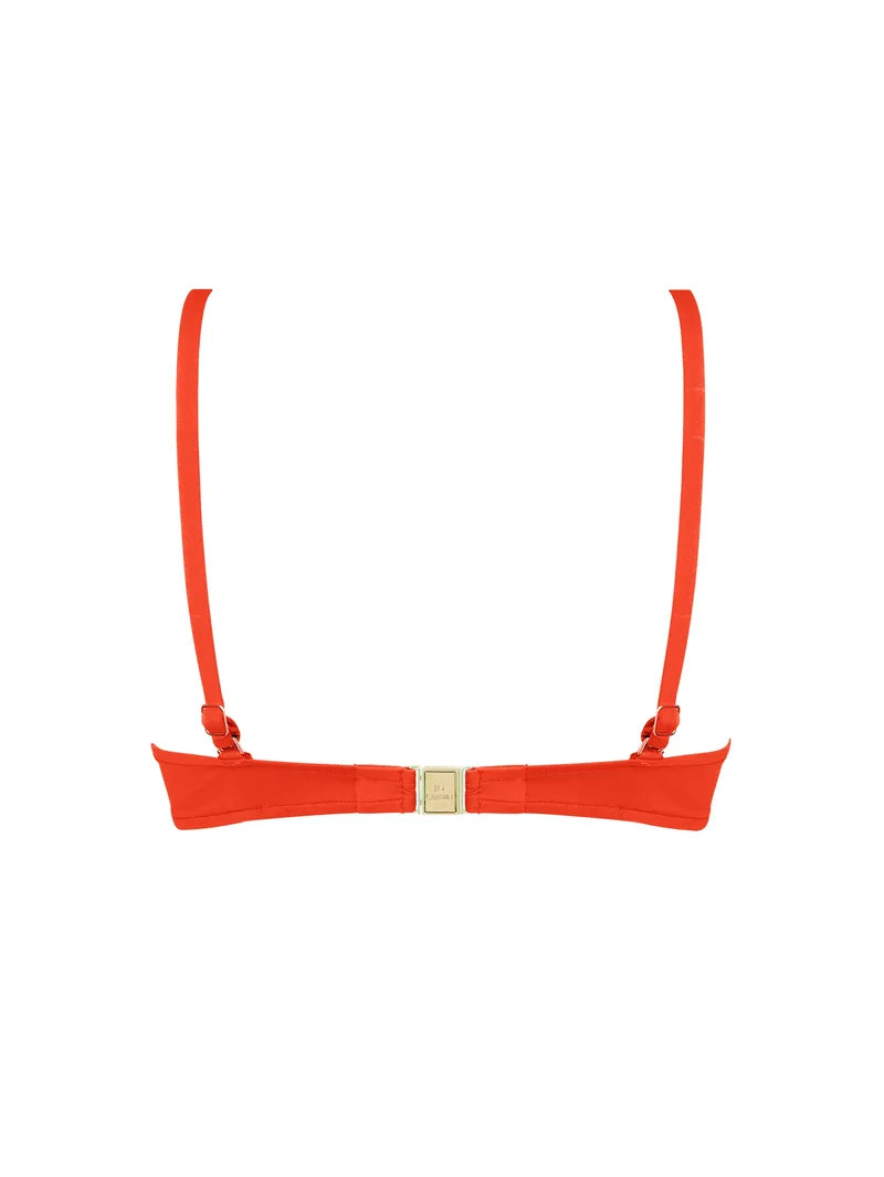 Lise Charmel Swimwear - Grace Infinie Padded Plunge Bikini Top Orange Infini