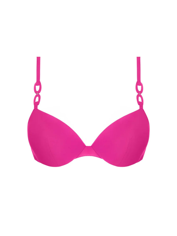 Lise Charmel Swimwear - Grace Infinie Padded Plunge Bikini Top Tresses Fuschia