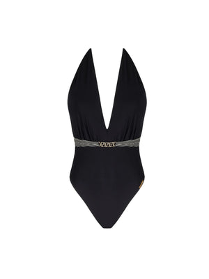 Lise Charmel Swimwear - Horizon Boreal Non-Wired Seduction Halter Swimsuit Noir Boreal