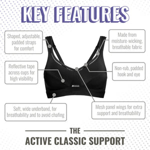 Shock Absorber - Classic Support Sports Bra Black