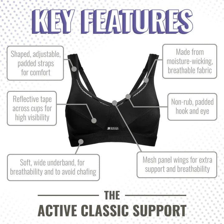 Shock Absorber - Classic Support Sports Bra Black