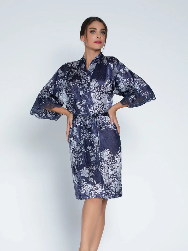 Lise Charmel - Deesse En Glam Mid-Length Negligee Gown Marine Argent