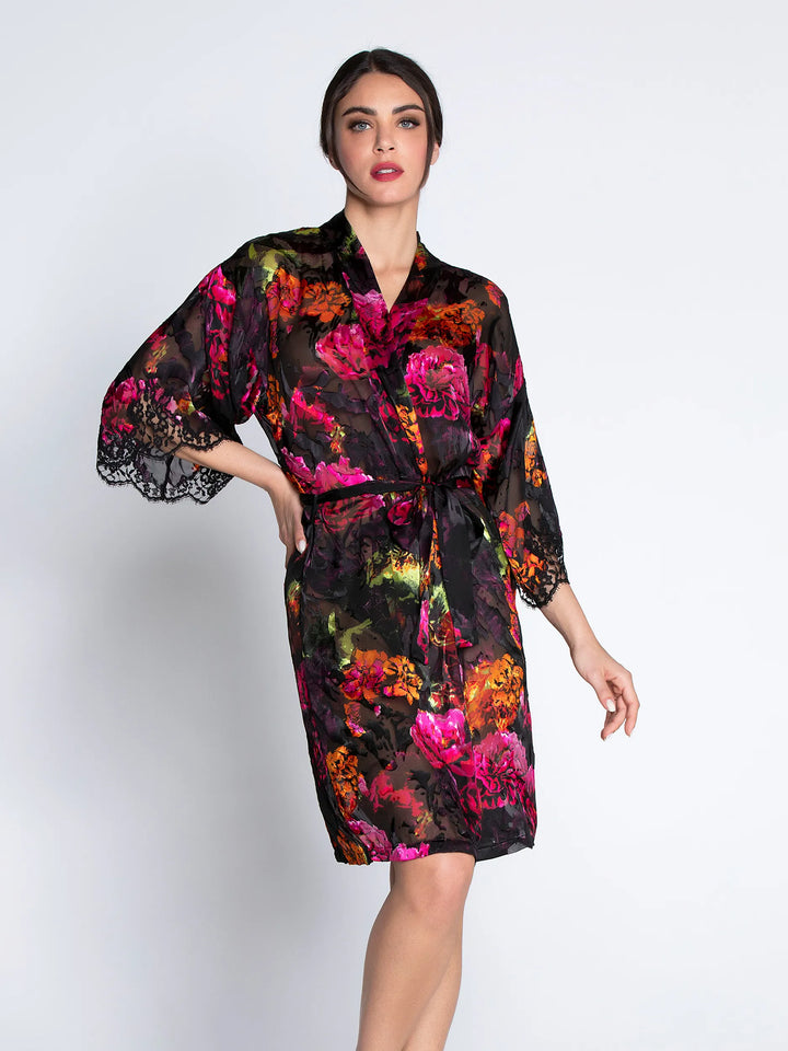 Lise Charmel - Floraison Passion Mid-Length Negligee Gown Safran Rose