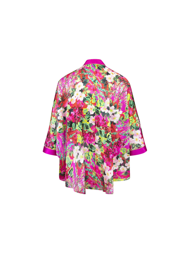 Lise Charmel - Envolée De Fleurs Déshabillé En Forme De Kimono Envolée Fuchsia Robe Déshabillé Lise Charmel