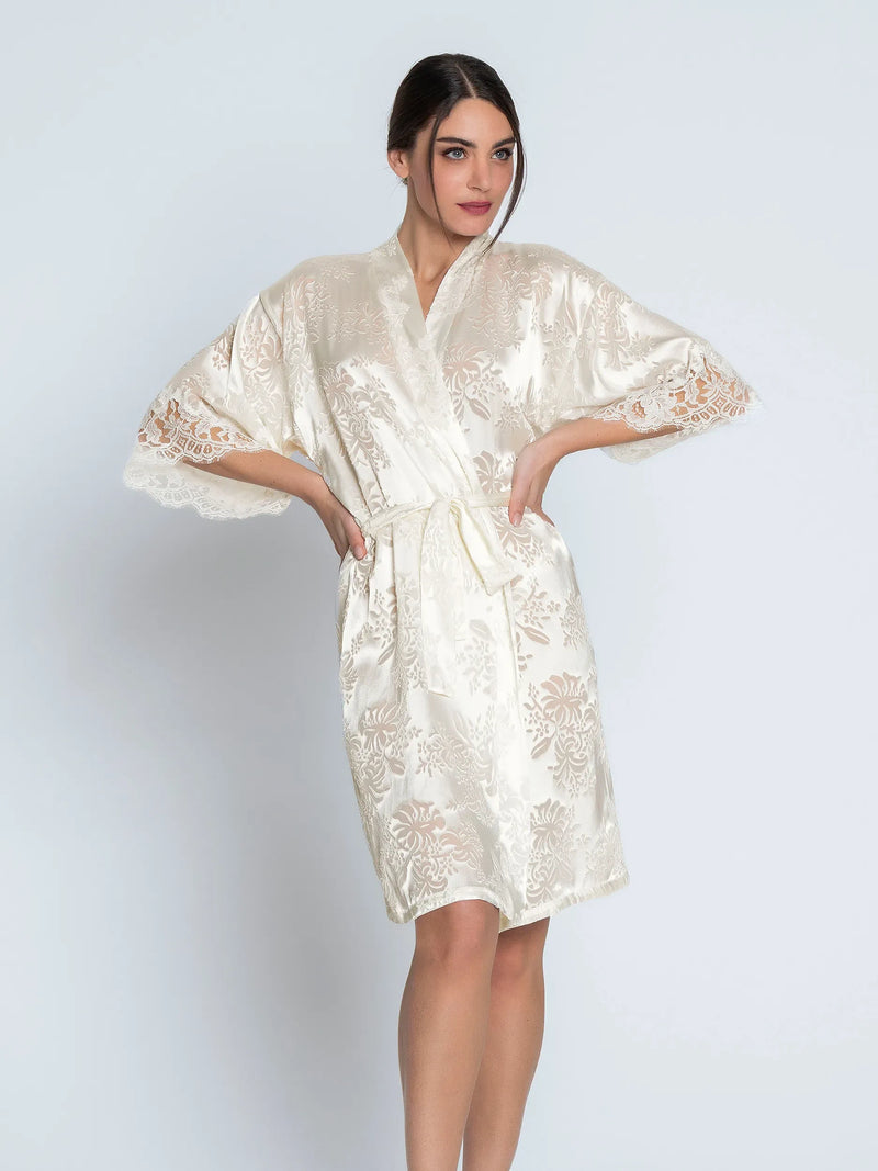 Lise Charmel - Bellissime Amour Mid-Length Negligee Gown Ecru Nacre