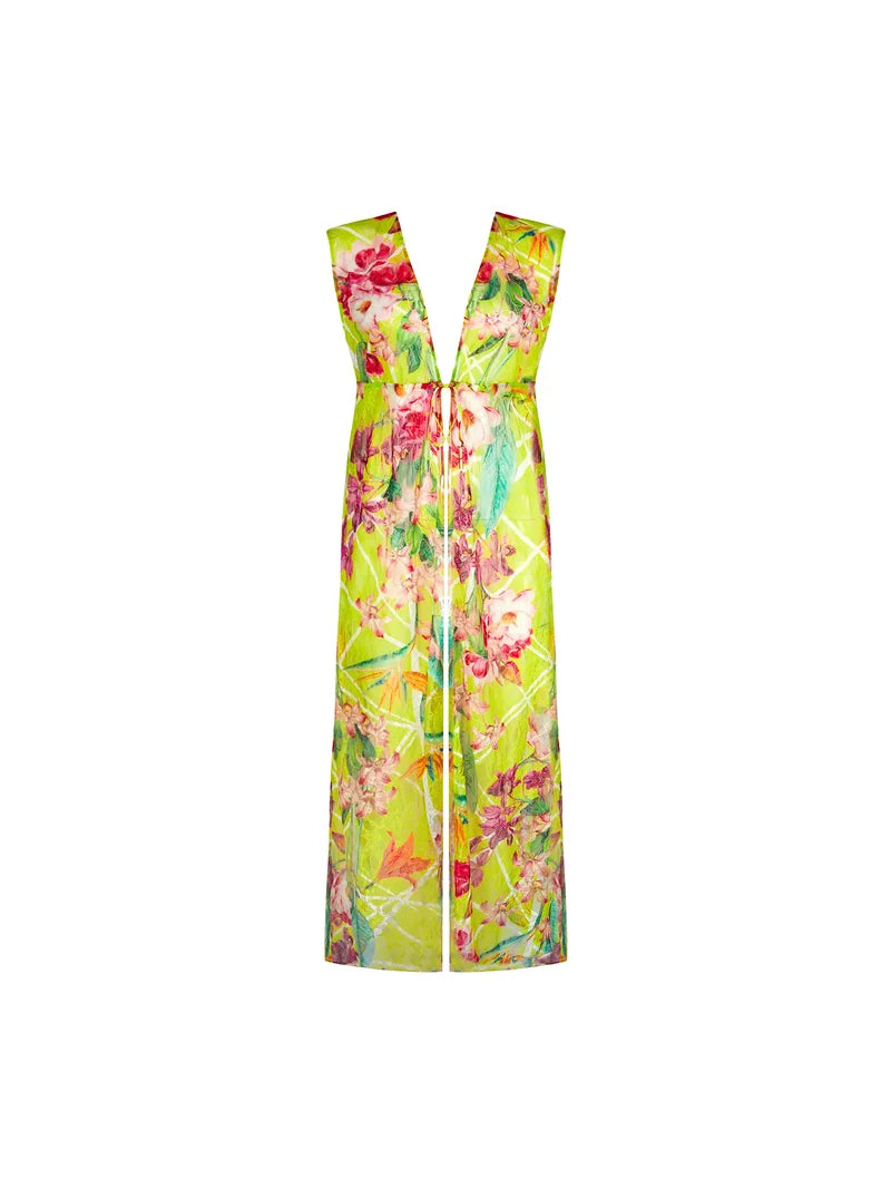 Lise Charmel Swimwear - Fleurs Splendeur Long Kimono Splendeur Lime