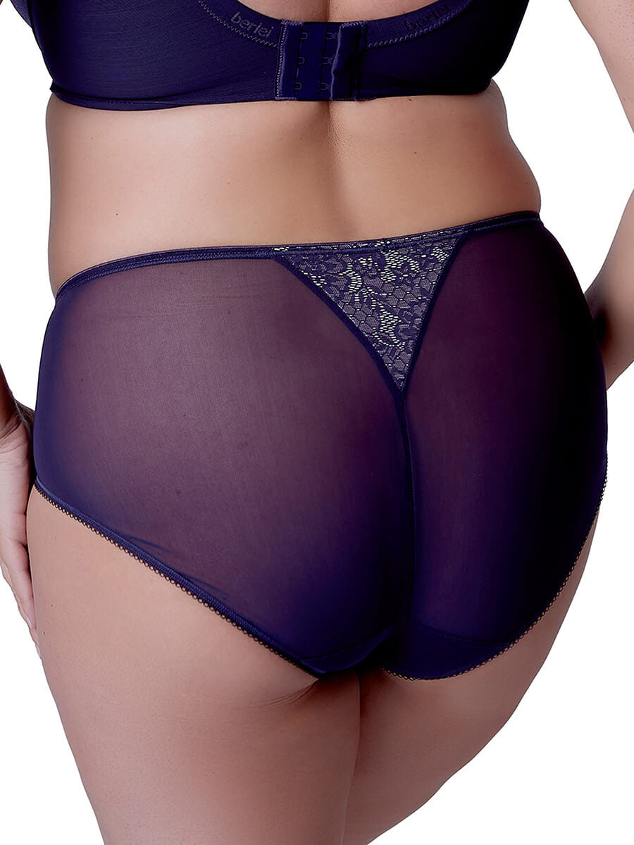 Berlei - Beauty Lace Deep Brief Aubergine