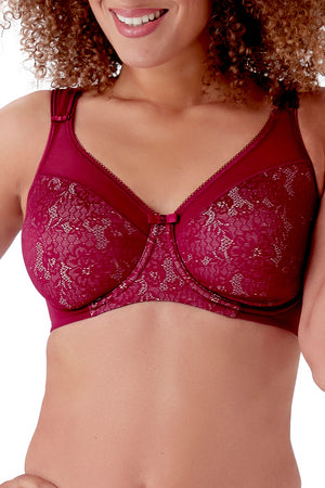 Berlei - Beauty Lace Underwired Smoothing Bra Burgundy