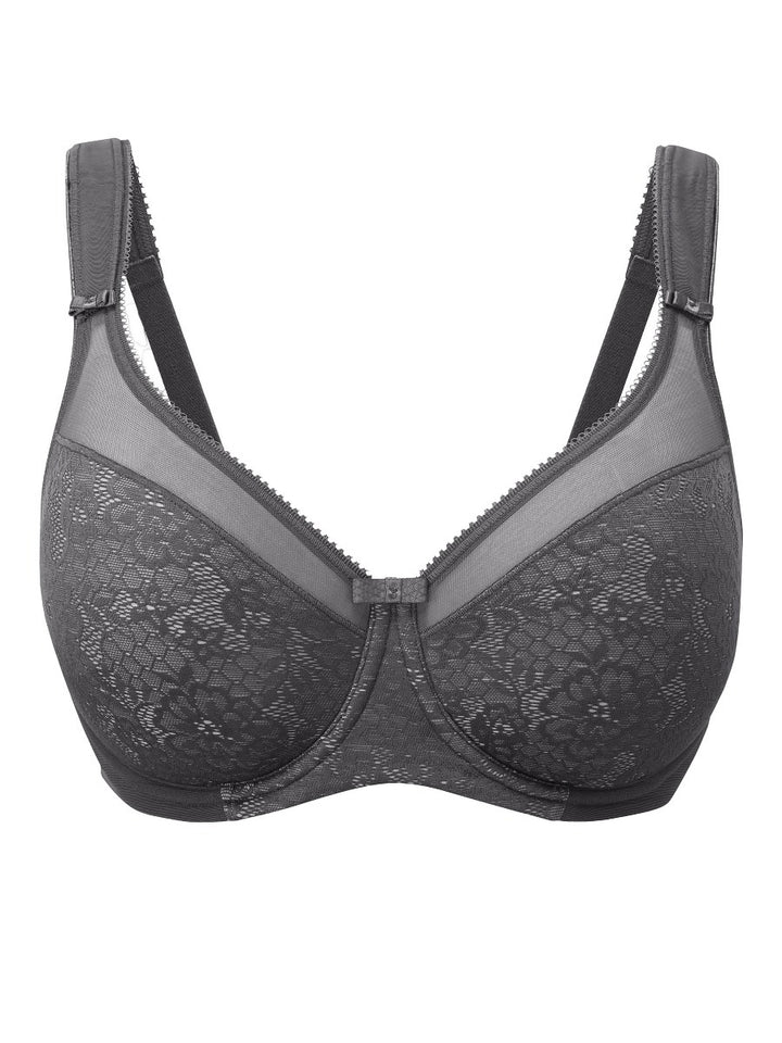 Berlei - Beauty Lace Underwired Smoothing Bra Dark Grey