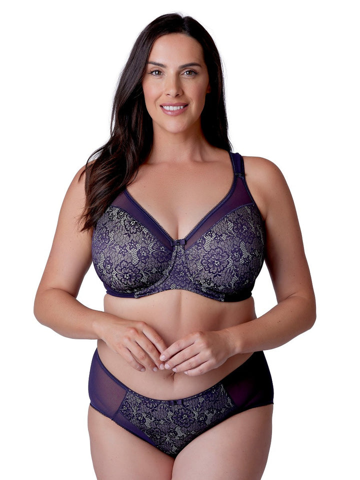 Berlei - Beauty Lace Deep Brief Aubergine