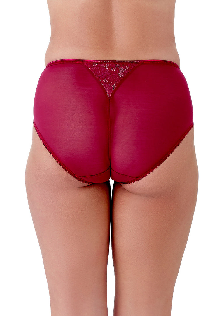 Berlei - Beauty Lace Deep Brief Burgundy