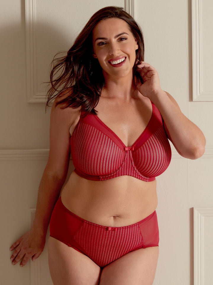 Berlei - Slip profond Beauty Stripe Rouge Passion