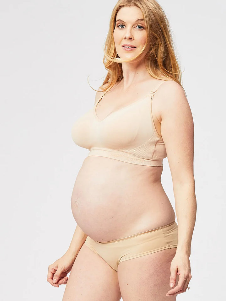 Cake Maternity - Popping Candy Seamless Wire-free Maternity & Nursing Bra Beige