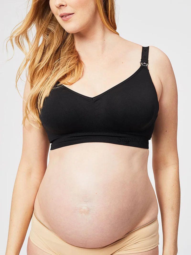 Cake Maternity - Popping Candy Seamless Wire-free Maternity & Nursing Bra Black