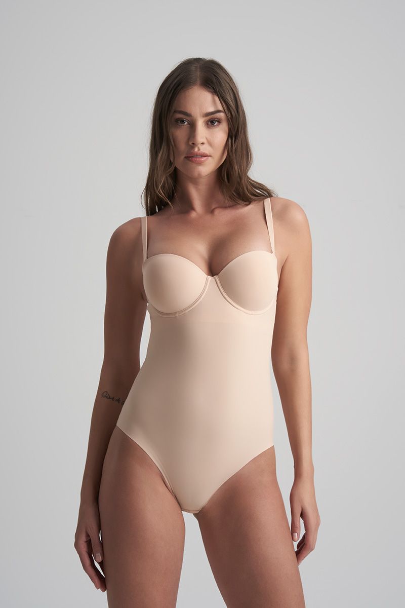 ByeBra - Sculpting Shapewear (Strong Support) Sculpting Bodysuit Padded Wire Beige