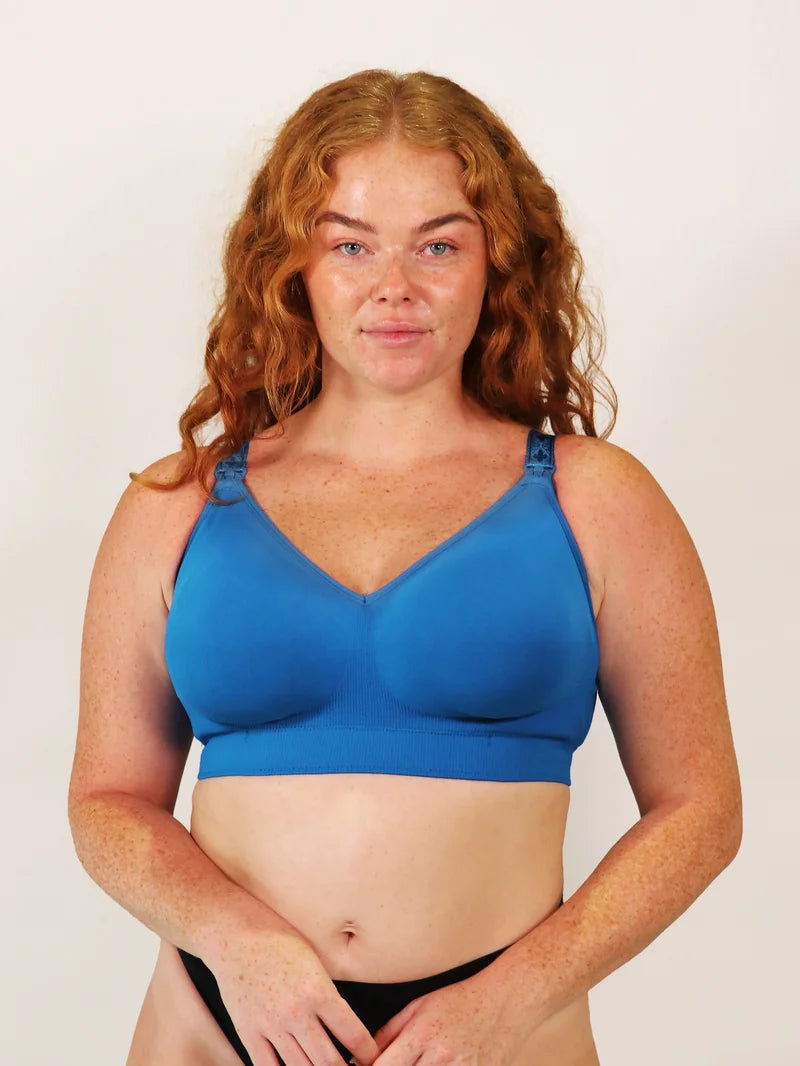 Cake Maternity - Popping Candy Seamless Wire-free Maternity & Nursing Bra Cobalt Blue