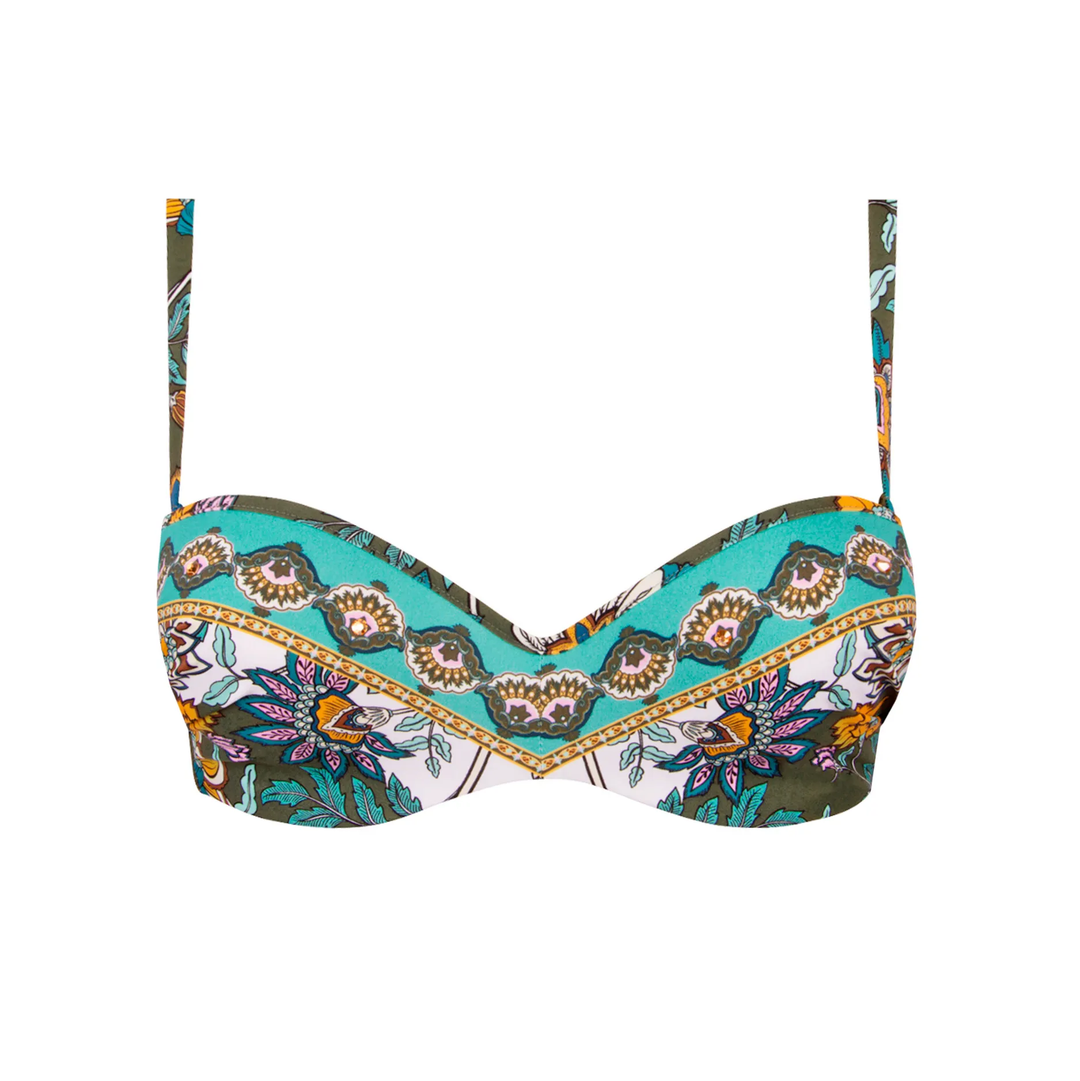 Lise Charmel - Fleur Persane Cropped Bustier Bronze Persanne Balcony Bikini Lise Charmel Swimwear 