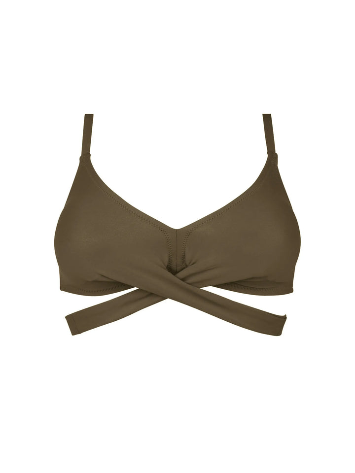 Antigel Swimwear by Lise Charmel - La Chiquissima Soft Padded Triangle Bikini With Ties Kaki Chic