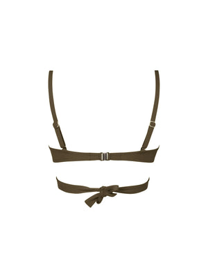 Antigel Swimwear By Lise Charmel - La Chiquissima Soft Padded Triangle Bikini With Ties Kaki Chic