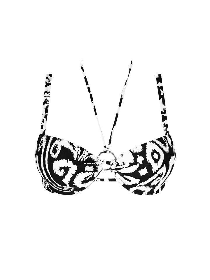 Antigel Swimwear By Lise Charmel - La Balinaise Padded Bikini Top Ikat Blanc Noir