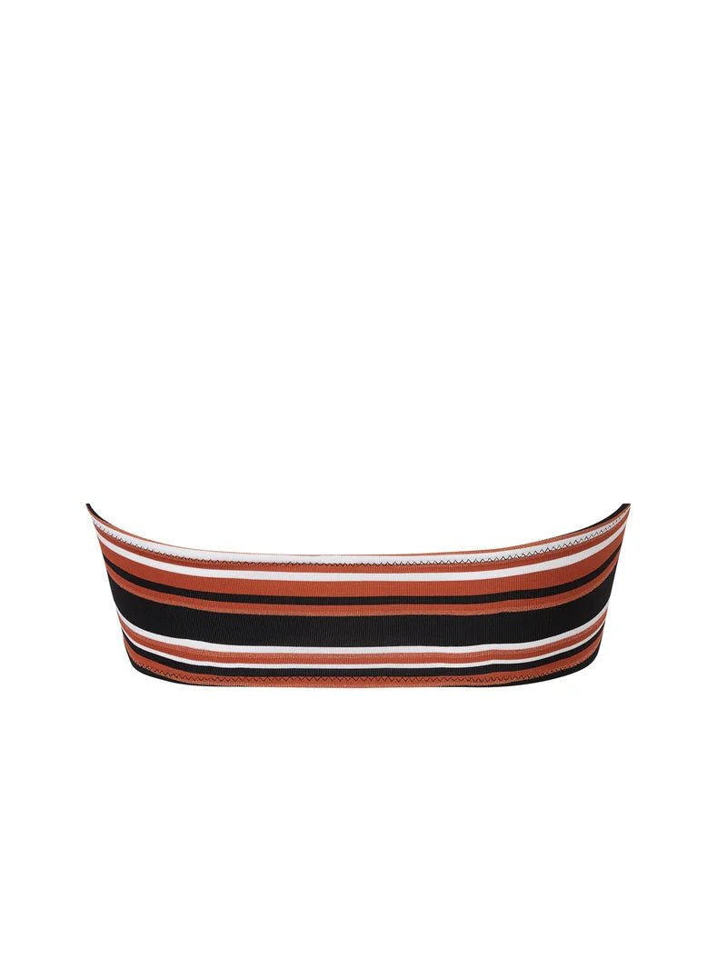 Antigel Swimwear by Lise Charmel - L Antigel Globe Soft Bandeau Bikini Top Auburn Rayé