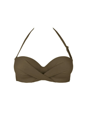 Antigel Swimwear By Lise Charmel - La Chiquissima Padded Strapless Bandeau Bikini Kaki Chic