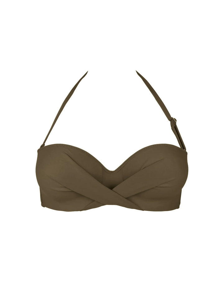 Antigel Swimwear by Lise Charmel - La Chiquissima Padded Strapless Bandeau Bikini Kaki Chic