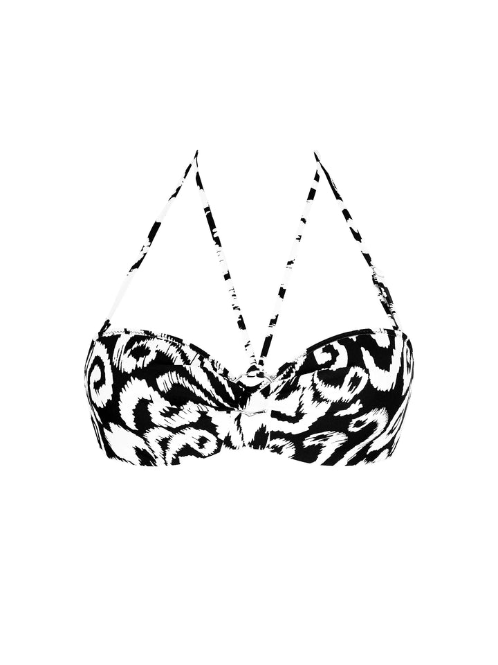 Antigel Swimwear By Lise Charmel - La Balinaise Strapless Bandeau Bikini Ikat Blanc Noir