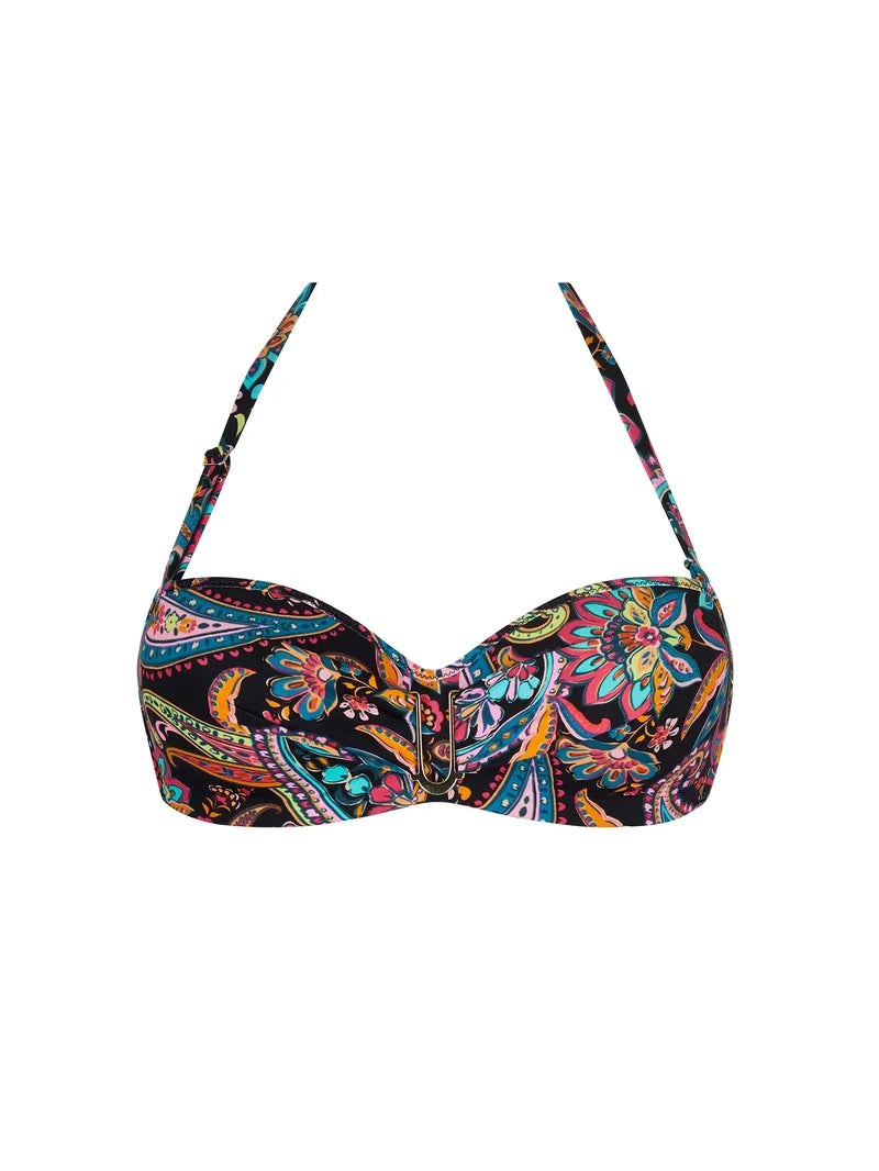 Antigel Swimwear By Lise Charmel - La Bayadere Strapless Bandeau Bikini Noir Flashy