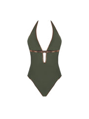 Antigel Swimwear by Lise Charmel - La Smartissime Seductive Wireless Swimsuit Kaki Bronze